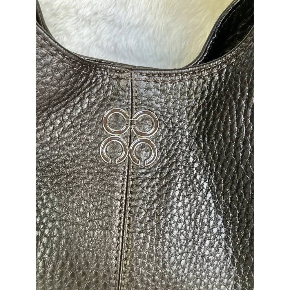 Coach Julia Pebbled Leather Hobo 14968 Dark Brown Looks Black In Low Light